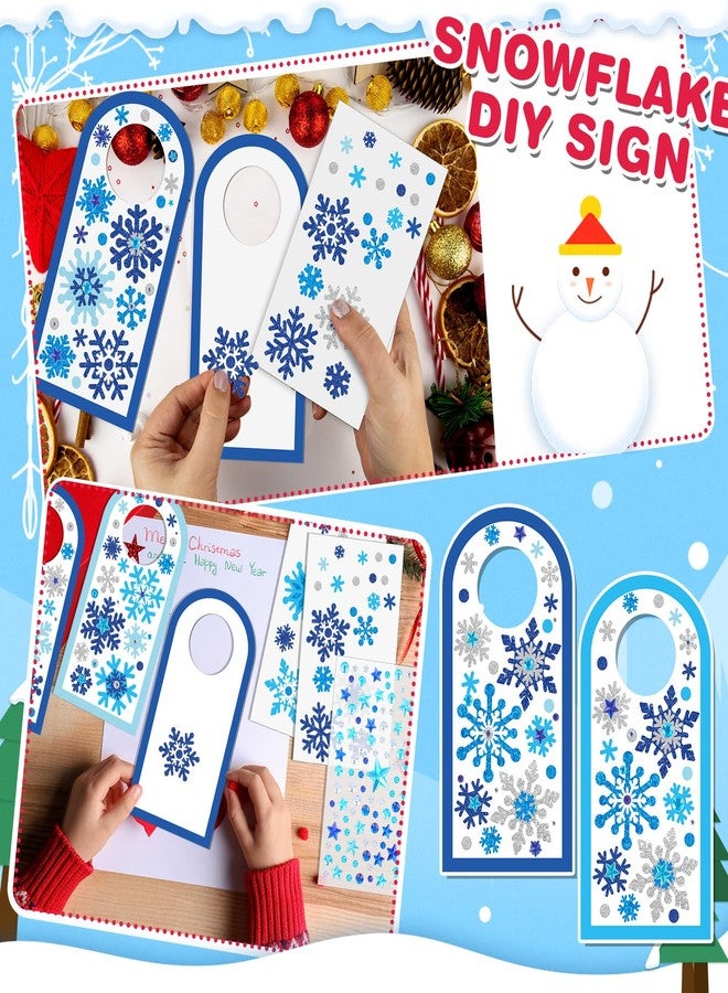 مارسبارك مجموعة مارسبارك المكونة من 24 مجموعة أدوات حرفية شتوية لعيد الميلاد، تتضمن زينة مقابض أبواب ثلاثية الأبعاد على شكل ندفات ثلجية، وملصقات ندفات ثلجية، وأنشطة منزلية موسمية لعيد الميلاد. - Image 3